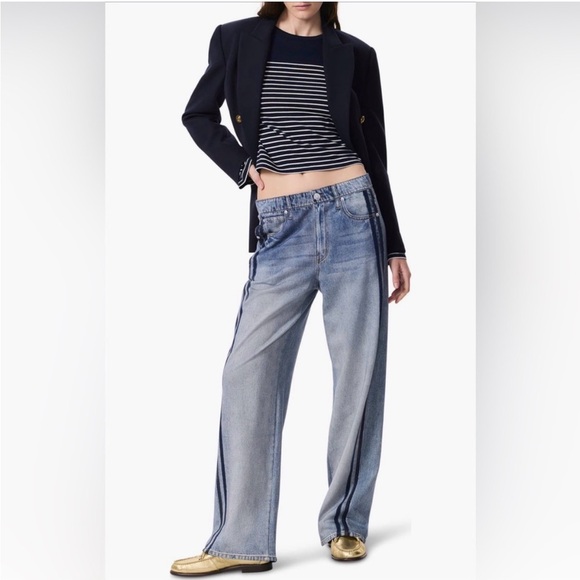 rag & bone Miramar Track Stripe Cotton Terry Sweatpant Jeans - Picture 3 of 10